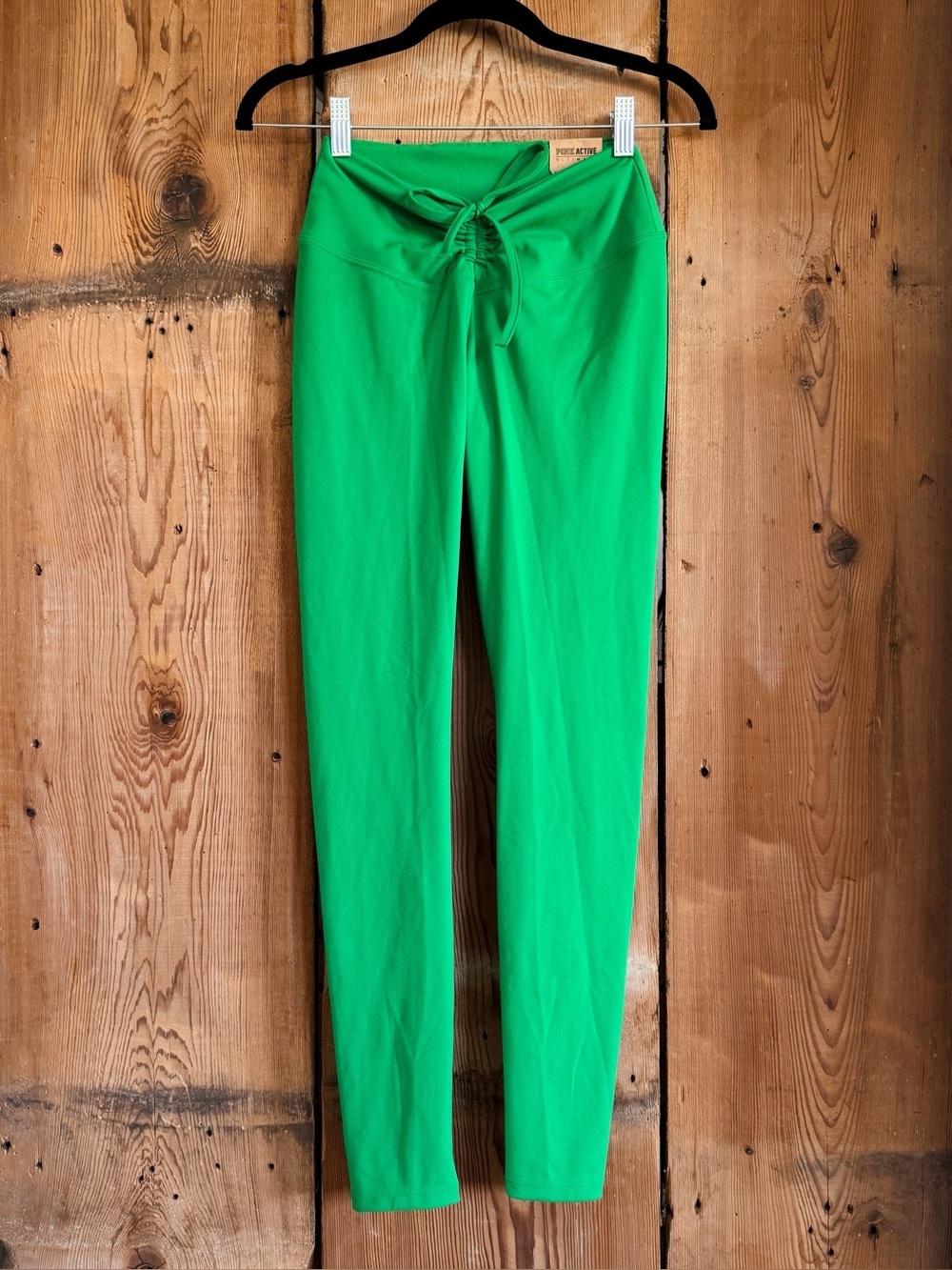 Sz S PINK Victoria’s Secret High Waist Full Length Ruched V Legging In Green NWT